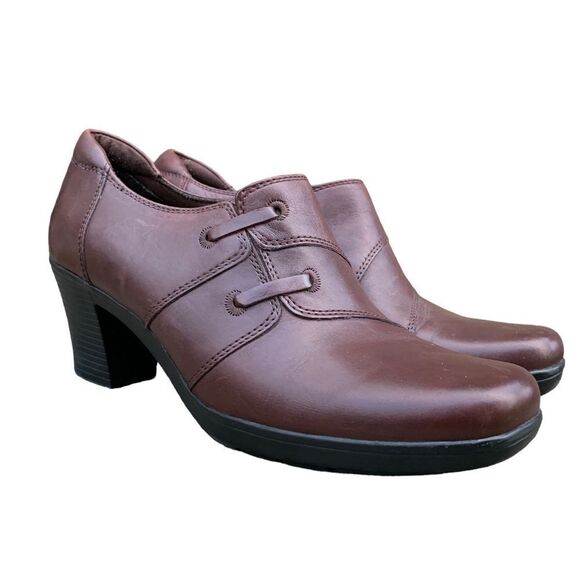 Clarks Bendables Brown Leather Slip on Shoes Women’s size 9 - Picture 3 of 9